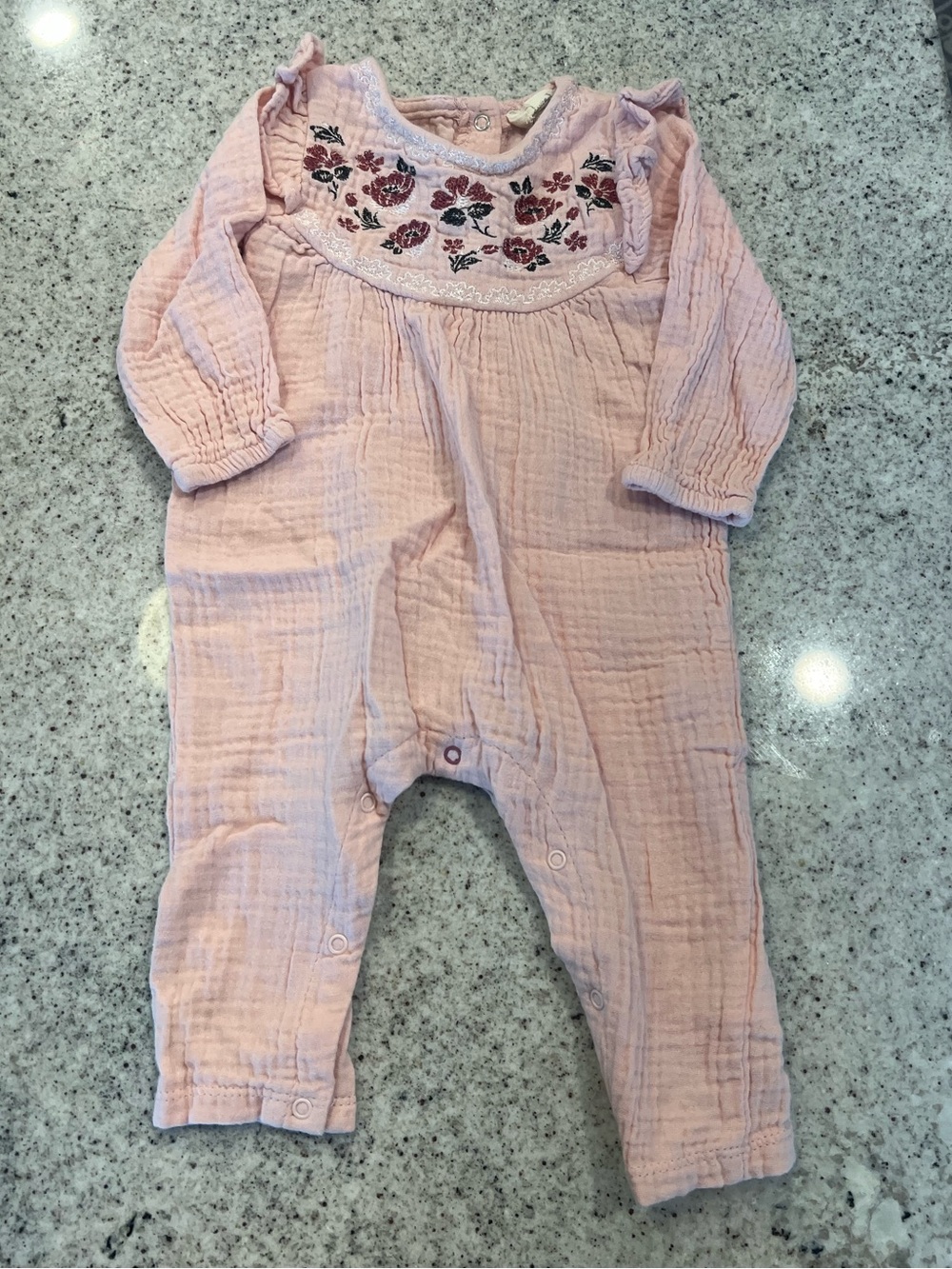 Jessica Simpson romper jumpsuit outfit pink baby girl 6-9 months
